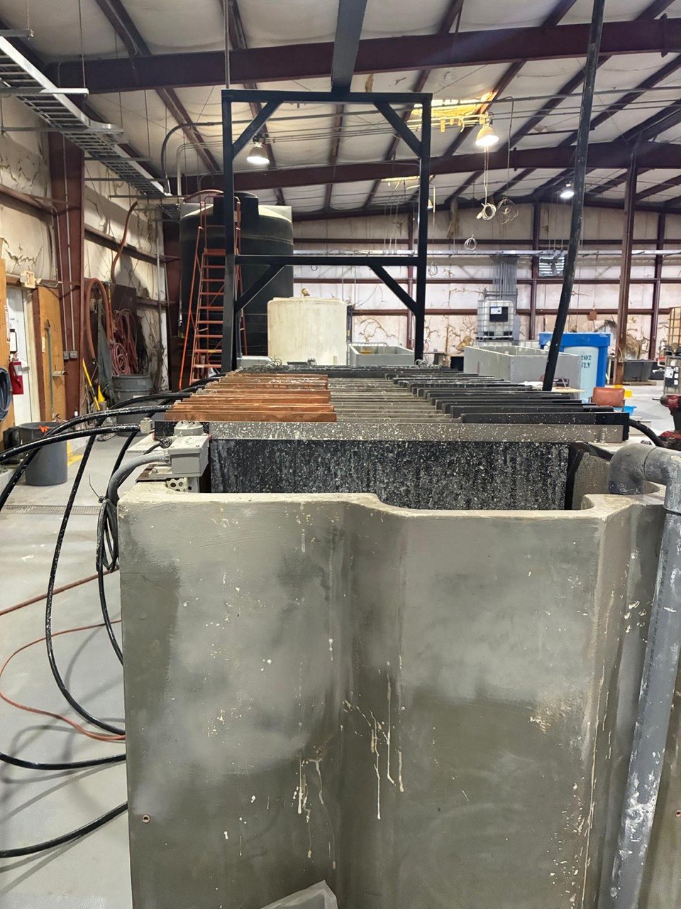 Silver electrolysis processing tanks